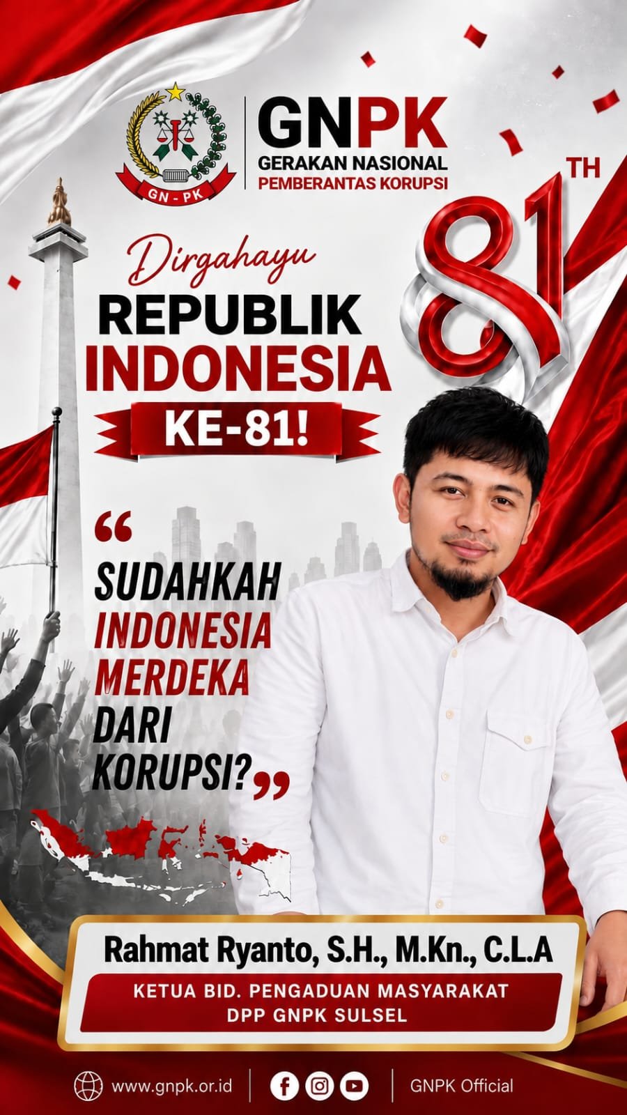 Ketua Bidang GNPK Pro. Sulsel, Rahmat Ryanto : Putus Mata Rantai Kartel, Perkuat Penerimaan Negara "Agenda Baru Tata Kelola SDA Indonesia"