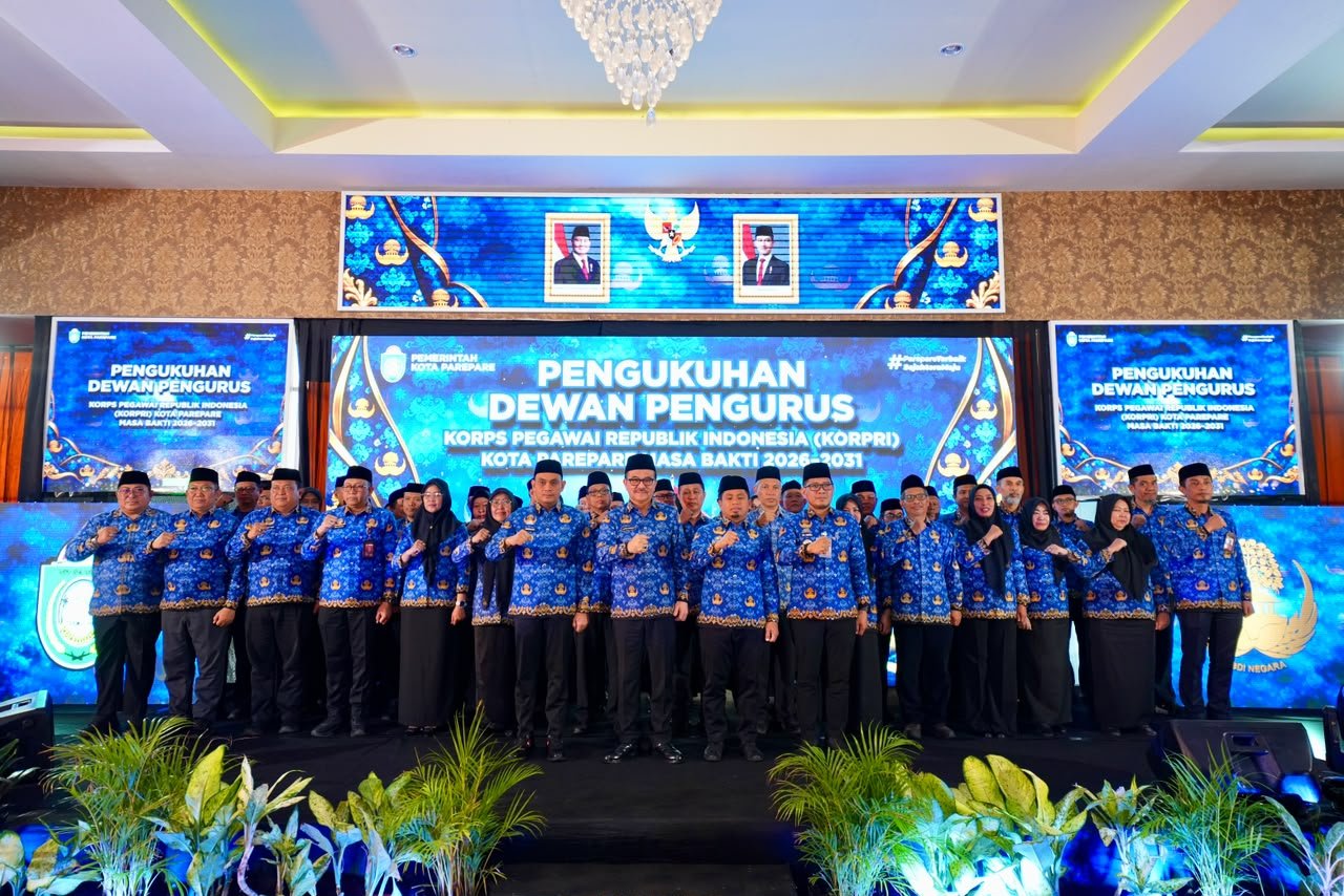 Jufri Rahman Kukuhkan Dewan Pengurus Korpri Parepare Masa Bakti 2026-2031